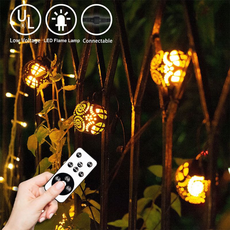 8pcs 3 Metra Led Lampa S Plamenom Od Bundeve Fancy Halloween Lights Delikatna Šuplja Svjetiljka S Sling Infracrvena Kontrola Svjetlo Od Božićni Ukras Vodootporan