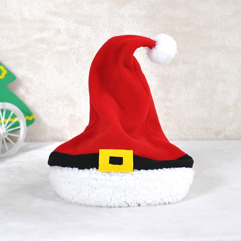 Božićna Kapa Prekrasna Kratka Plišana Djeda Mraza Za Odrasle S Tkaninom Od Polarnog Flisa