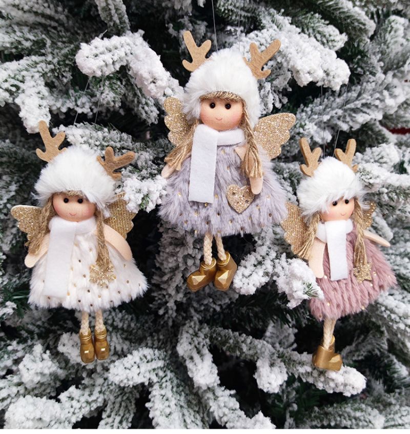 Božićni Plišani Anđeoski Privjesak Dekoracije Slatke Lutke Djevojčice Darovi Privjesci Za Božićno Drvce
