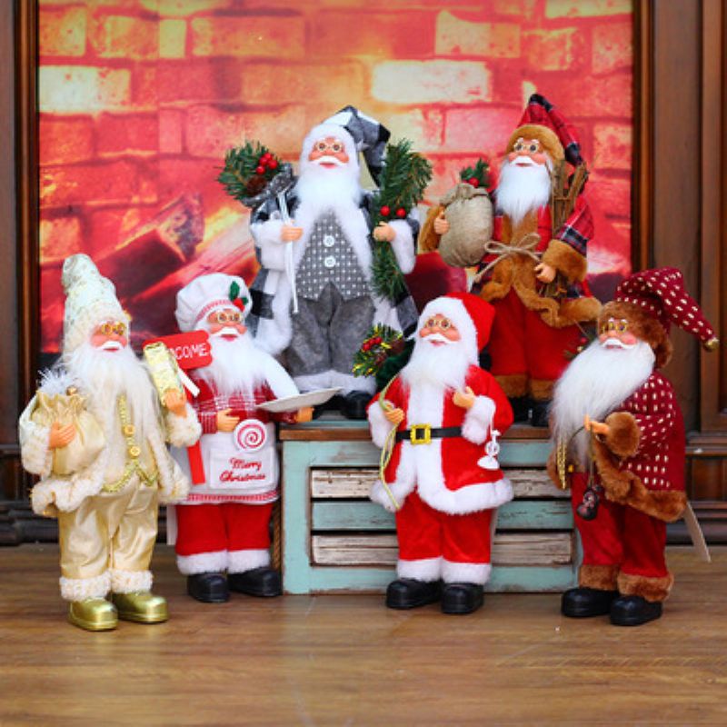 Božićni Starac Lutka Ukras Za Prozor 30cm Stojeći Ukrasi Djeda Mraza