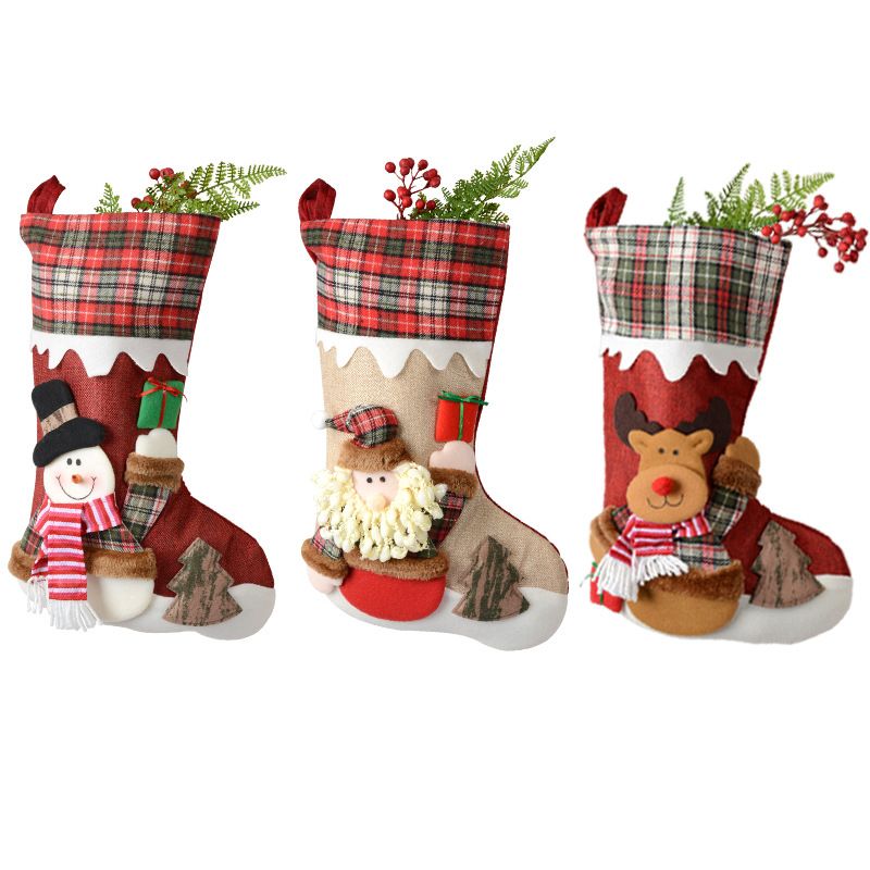 Božićni Ukrasi Božićne Čarape Poklon Vrećice Slatkiša Kreativni Privjesci