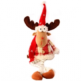 Božićni Ukrasi Elk Božićna Tkanina Sjedeći Položaj Lutke Božićne Kreativne Igračke