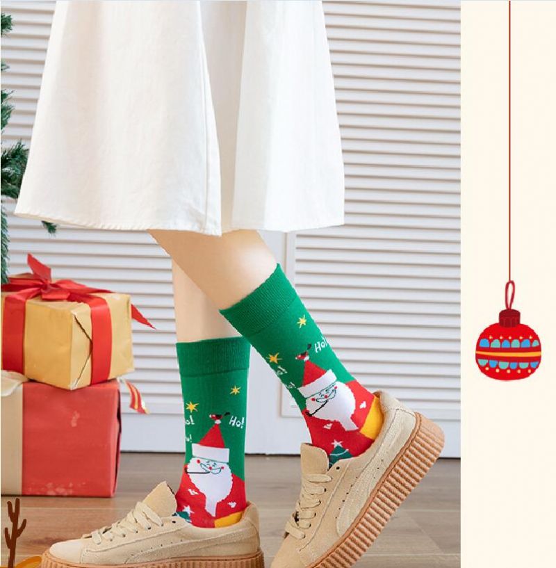 Božićno Drvce Snježni Los Poklon Pamučne Sretne Čarape Jesen Zima Božićne Muškarci Smiješne Novogodišnje Dekoracije Djeda Mraza