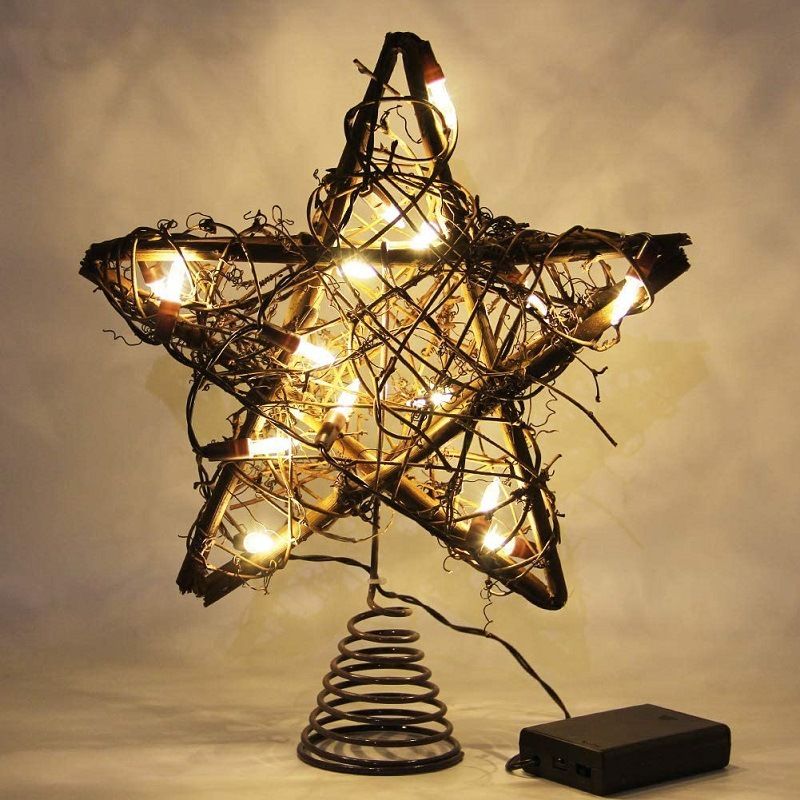 Cane Art Christmas Tree Top Star Decorations Top With Lights