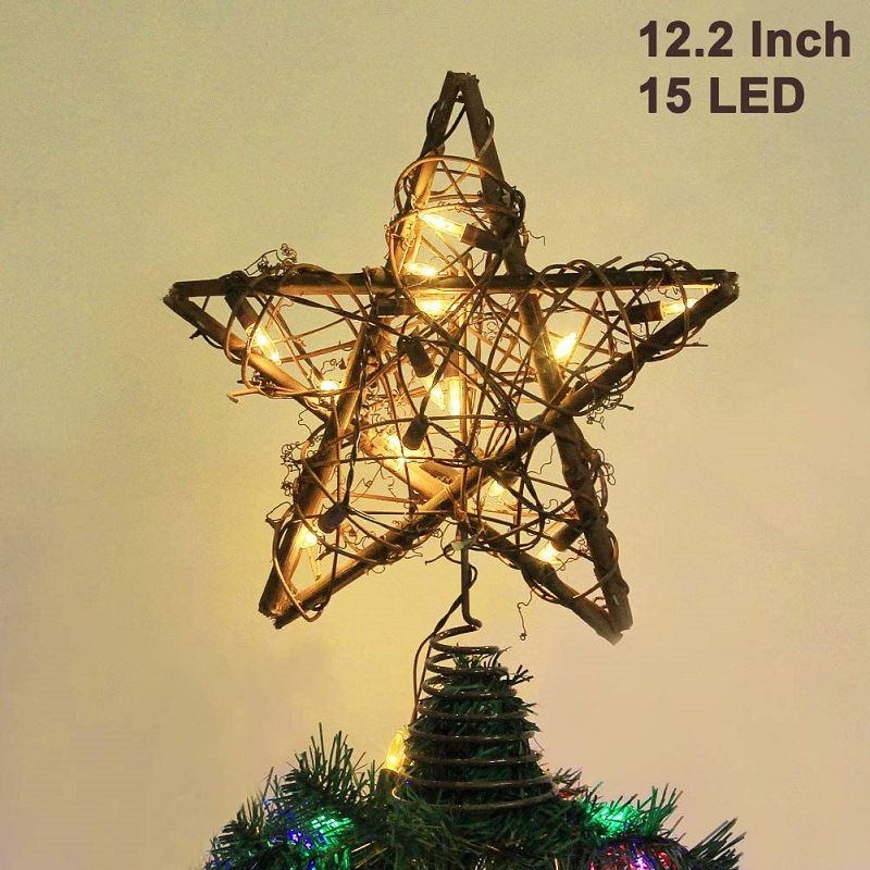 Cane Art Christmas Tree Top Star Decorations Top With Lights