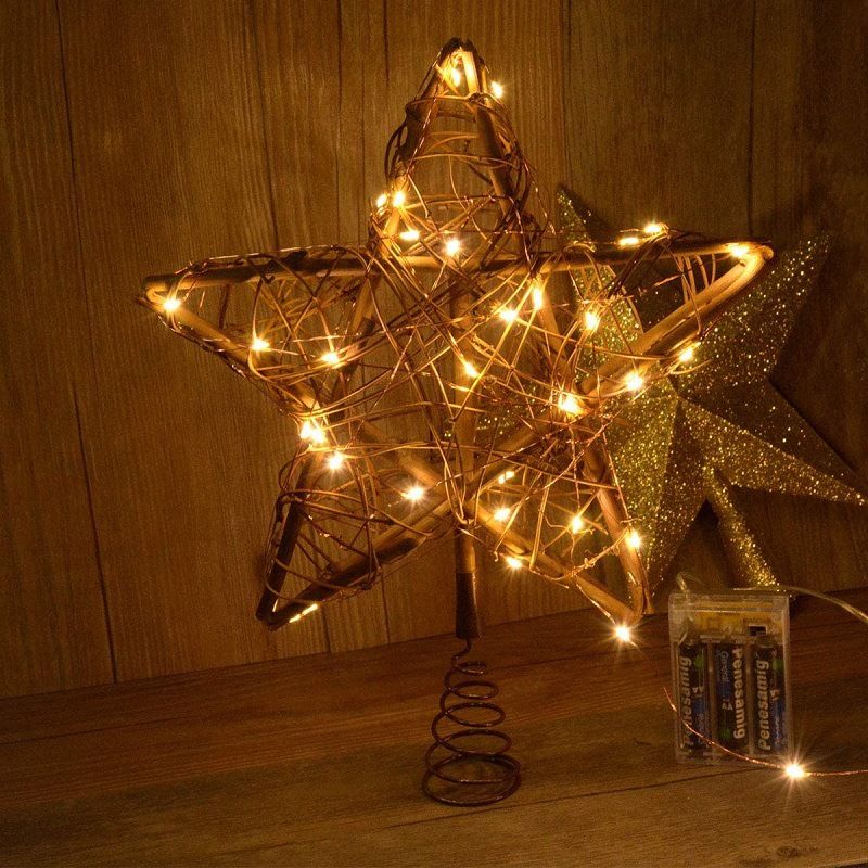 Cane Art Christmas Tree Top Star Decorations Top With Lights