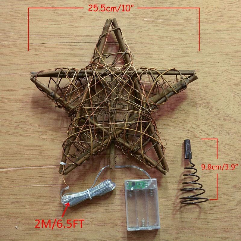 Cane Art Christmas Tree Top Star Decorations Top With Lights