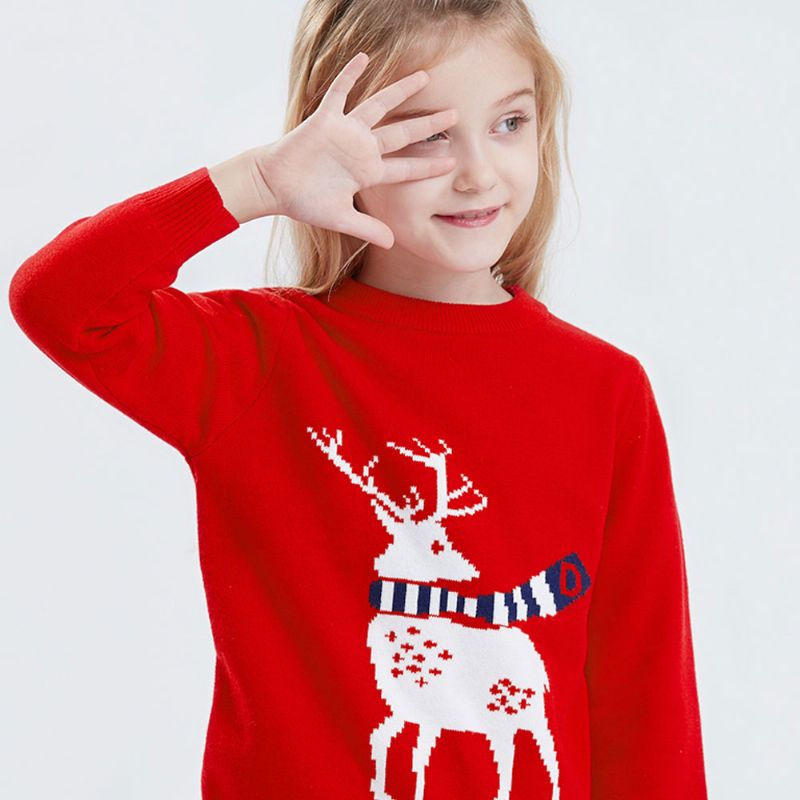 Dječji Božićni Pleteni Pulover Za Dječake Djevojčice Christmas Xmas Party Dukserice Za Zimu Proljeće Thicken Ultra Warm Majica
