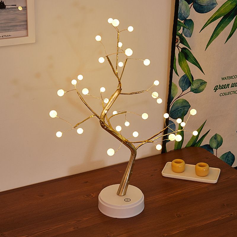 Led Svjetiljka Za Stablo Pearl Pendulum Stolna Lampica Od Bakrene Žice Krijesnica Dekoracija Sobe Noćno Svjetlo