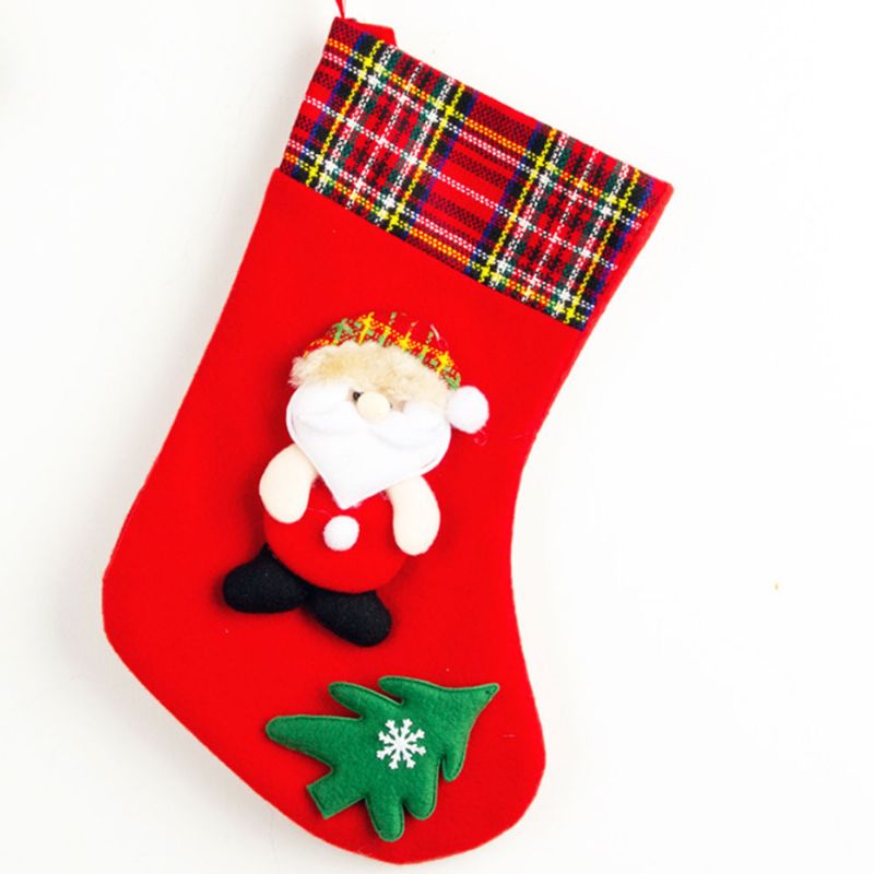 Najprodavanije Dizajnerske Čarape Božićni Ukrasi Karirana Tkanina Djed Mraz Božićne Vrećica Za Poklon