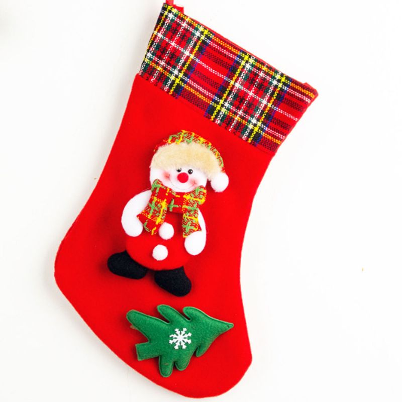 Najprodavanije Dizajnerske Čarape Božićni Ukrasi Karirana Tkanina Djed Mraz Božićne Vrećica Za Poklon