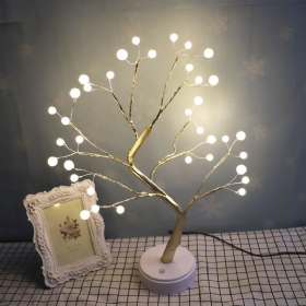 Noćna Svjetiljka Tipa Usb Flyfly Tree Light Dekoracija S Uklonjivom Baznom Kutijom Za Baterije