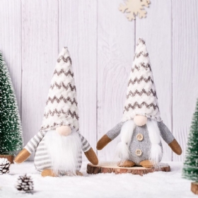 Nordijski Plišani Pleteni Božićni Ukrasi Lutka Bez Lica Šumski Starac Rudolph