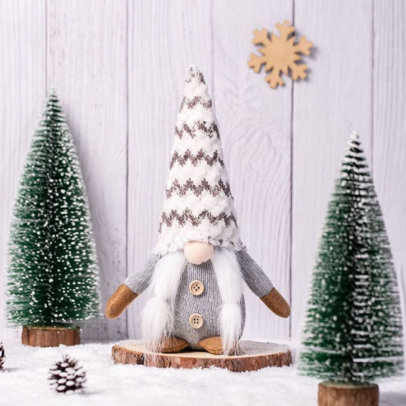 Nordijski Plišani Pleteni Božićni Ukrasi Lutka Bez Lica Šumski Starac Rudolph