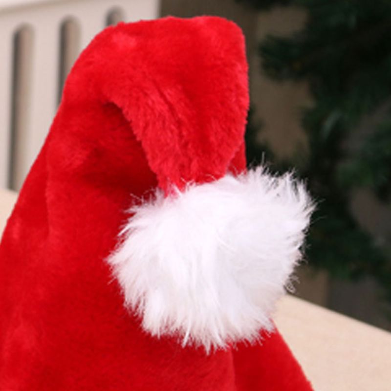 Obični Božićni Plišani Šeširi Djeda Mraza Kape Rekviziti Za Božićne Zabave Povećanje Debljine Ukrasi Za Odrasle I Djecu