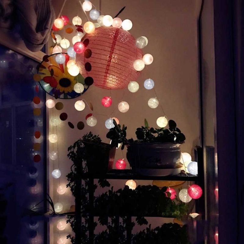 Ukrasna Led Lampa Od Pamučne Kuglice Svjetla Za Ukrase Za Dječju Sobu Prekrasna Božićna