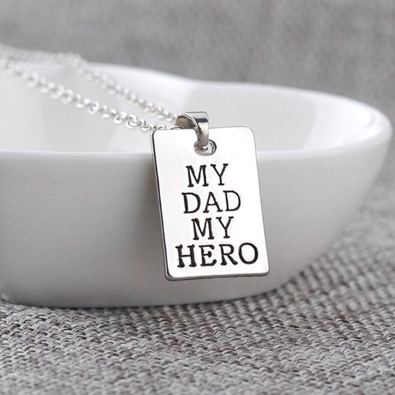 Privjesak Ogrlica Od Legure Cinka S Natpisom I Love You Dad Slovima I Savršenim Linijama Poklon Za Očev Dan