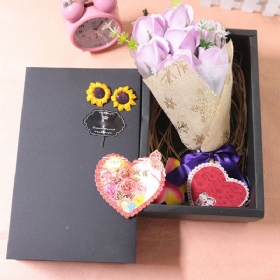 7 Romantičnih Ljubavnih Ruža Cvijeća Od Sapuna S Crnom Kartonskom Kutijom Za Djevojku Poklon Za Valentinovo