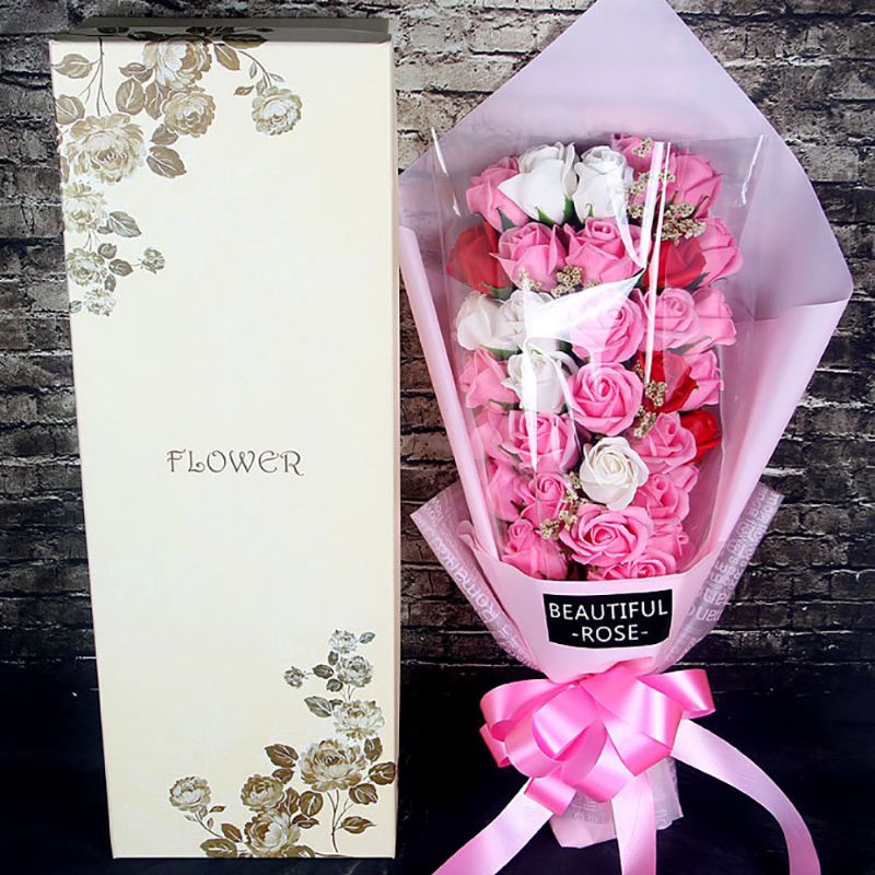 Buket Ruža Od Sapuna Za Majčin Dan Valentinovo Romantična Poklon S Kutijom