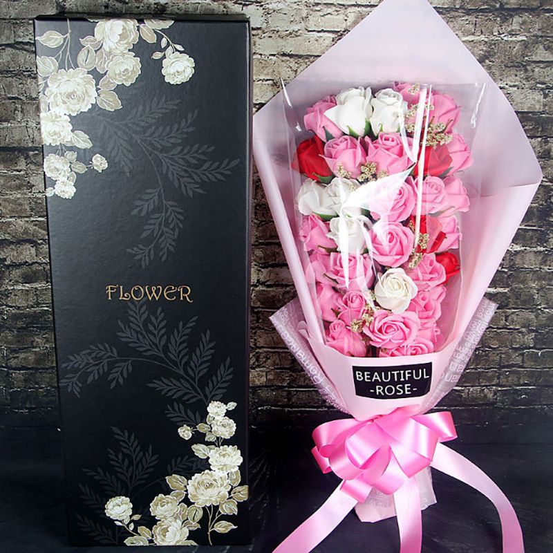 Buket Ruža Od Sapuna Za Majčin Dan Valentinovo Romantična Poklon S Kutijom