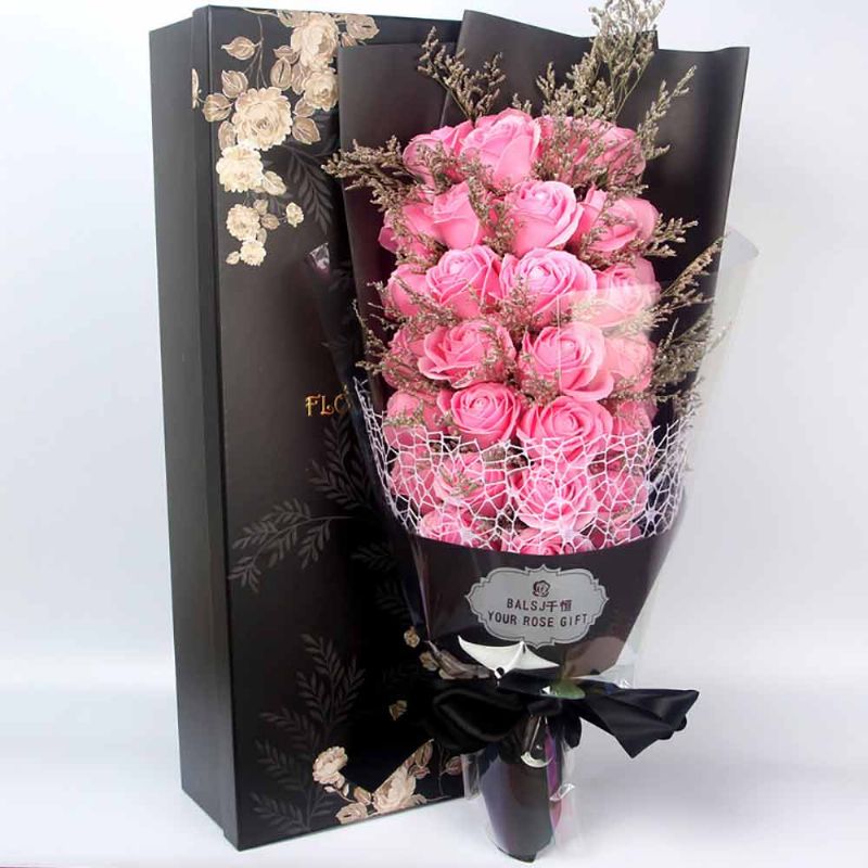 Očuvana Svježa Ruža Sa Suhim Cvijetom Za Valentinovo Romantična S Luksuznom Poklon Kutijom Za Djevojku