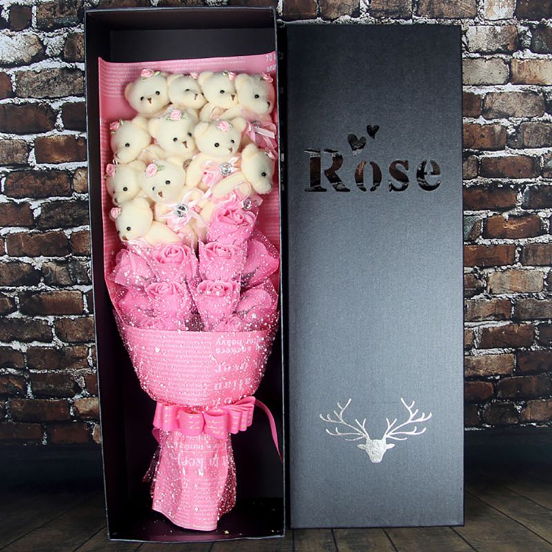 Poklon Za Valentinovo Majčin Dan Imitacija Ruža 11 Kom. Medvjedići Sa Očuvanom Ružom Za Djevojčice Djevojke Učiteljice Mama