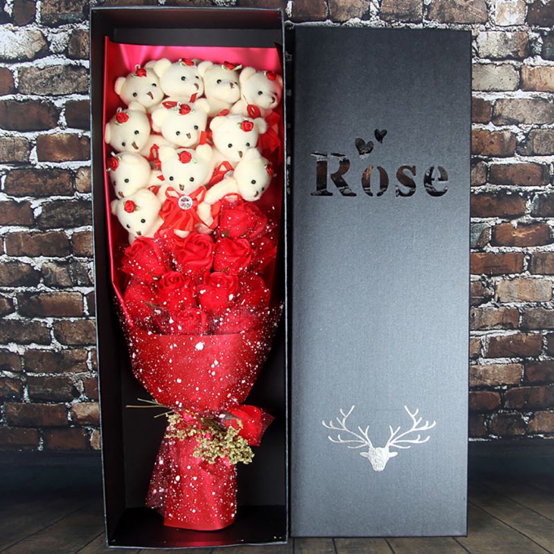 Poklon Za Valentinovo Majčin Dan Imitacija Ruža 11 Kom. Medvjedići Sa Očuvanom Ružom Za Djevojčice Djevojke Učiteljice Mama