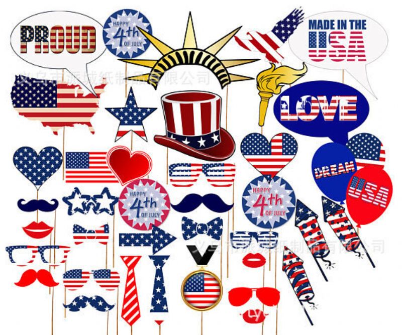 40 Kom/set Kompleti Jednokratnog Posuđa Za Tematsku Zabavu 4. Srpnja Setovi Ukrasa Za Dizajn Američke Nacionalne Zastave Potrepštine Za Američkog Dana Neovisnosti