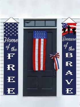 Američki Dan Neovisnosti Banner Dvorište Unutarnji Vanjski Dekoracija Zabava Vrata Zid Vrt Predsjednički Izbori Trijem Znak