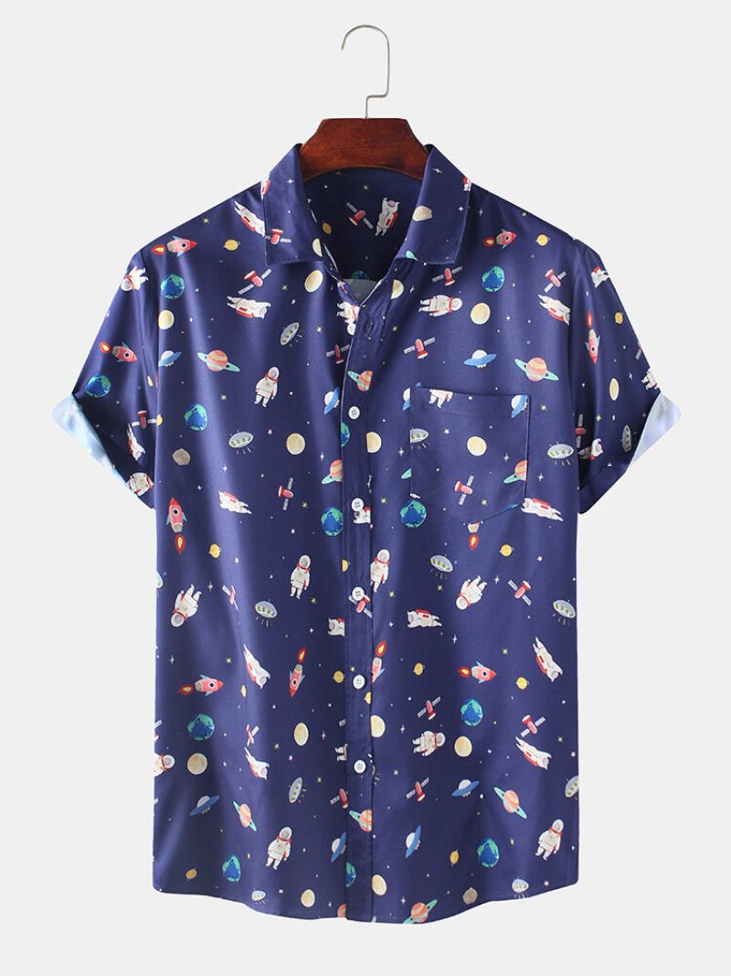 Muška Zabavna Ležerna Košulja S Printom Zvjezdanog Neba I Svemira