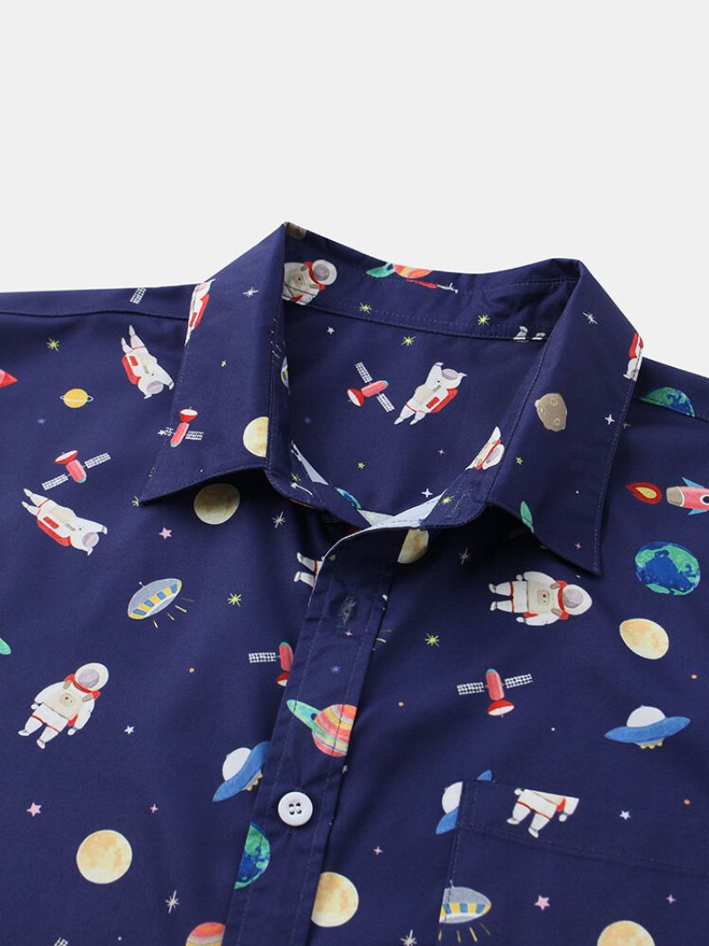 Muška Zabavna Ležerna Košulja S Printom Zvjezdanog Neba I Svemira
