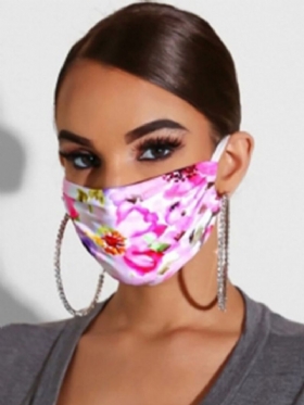 Ženska Podesiva Maska Za Lice Od Šifona S Printom Prozračna Etnička S Cvijećem