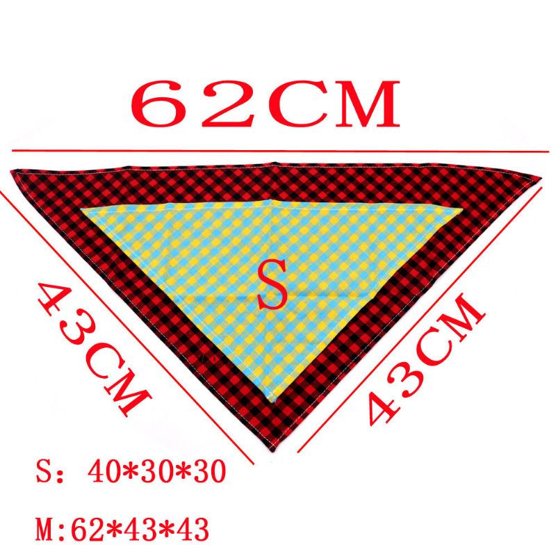 1 Kom. Pet Trokut Ručnik Pas Mačka Klasični Rešetkasti Bibs Pet Šal Nakit