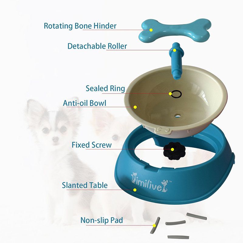 Bone Rotary Anti Choke Pet Bowl Slow Eating Zdjele Za Piće Zdravo Spriječite Proždrljivost Pretilost Puzzle