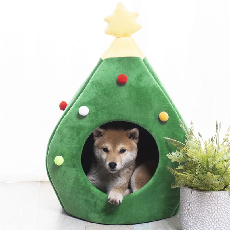 Christmas Tree Cat Litter Kennel Winter Warm Pet Cute Cat House For Pets