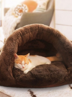 Dvobojna Podebljana Baršunasta Vreća Za Spavanje Za Kućne Ljubimce Kennel Puppy Cat Warm Cave Bed