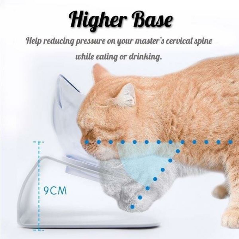 Dvostruka Zdjela Za Mačke S Podignutim Stalkom Platforma Nagnuta 15° Hranilice Za Zdjele Za Hranu I Vodu Smanjuju Bol U Vratu Za I Male Pse
