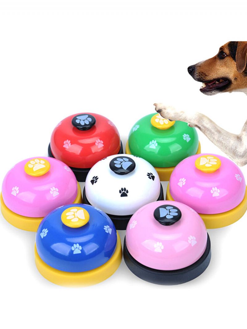 Pet Press Jingle Dog Cat Trainer Pet Intelligence Toy Footprints Bells Dog Ringer