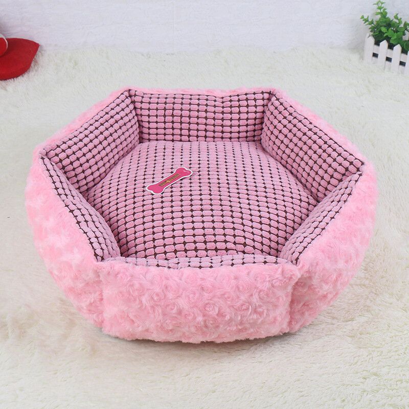 Pink Rose Velvet Krevet Za Spavanje Za Kućne Ljubimce Pseća Mačka Zimski S Jastučićima