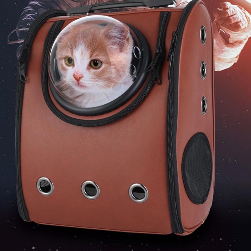 Pu Prijenosni Svemirski Ruksak Za Kućne Ljubimce S Leđima U Obliku Slova U S Trodimenzionalnim Dizajnom Ventilacije Za Štene Mačke I Psa