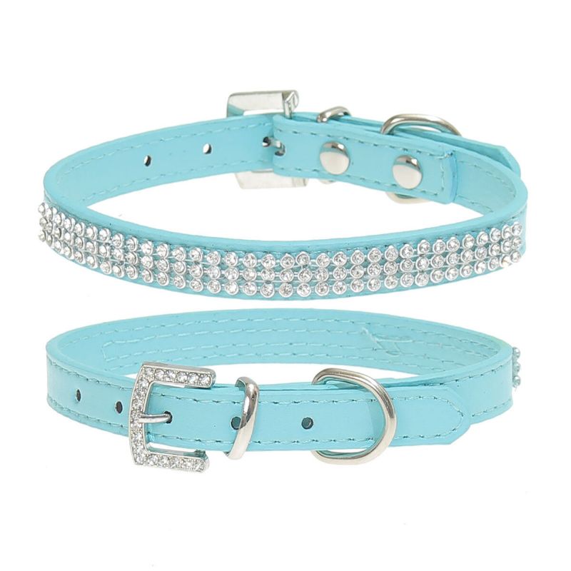 Rhinestones Diamante Crystal Band Pu Kožna Bling Puppy Dog Cat Ogrlica Za Kućne Ljubimce