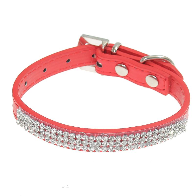 Rhinestones Diamante Crystal Band Pu Kožna Bling Puppy Dog Cat Ogrlica Za Kućne Ljubimce