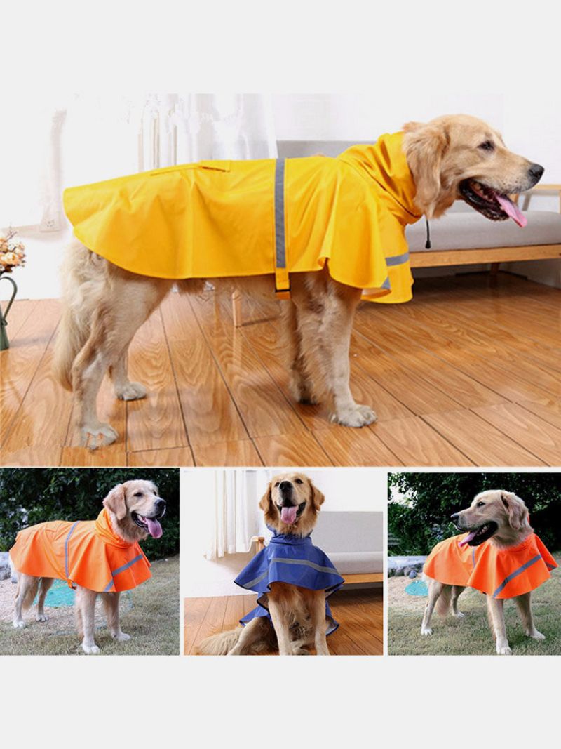 Sm Dog Raincoat Leisure Vodootporna Lagana Reflektirajuća Kišna Jakna S Kapuljačom Za Male Srednje Velike Pse