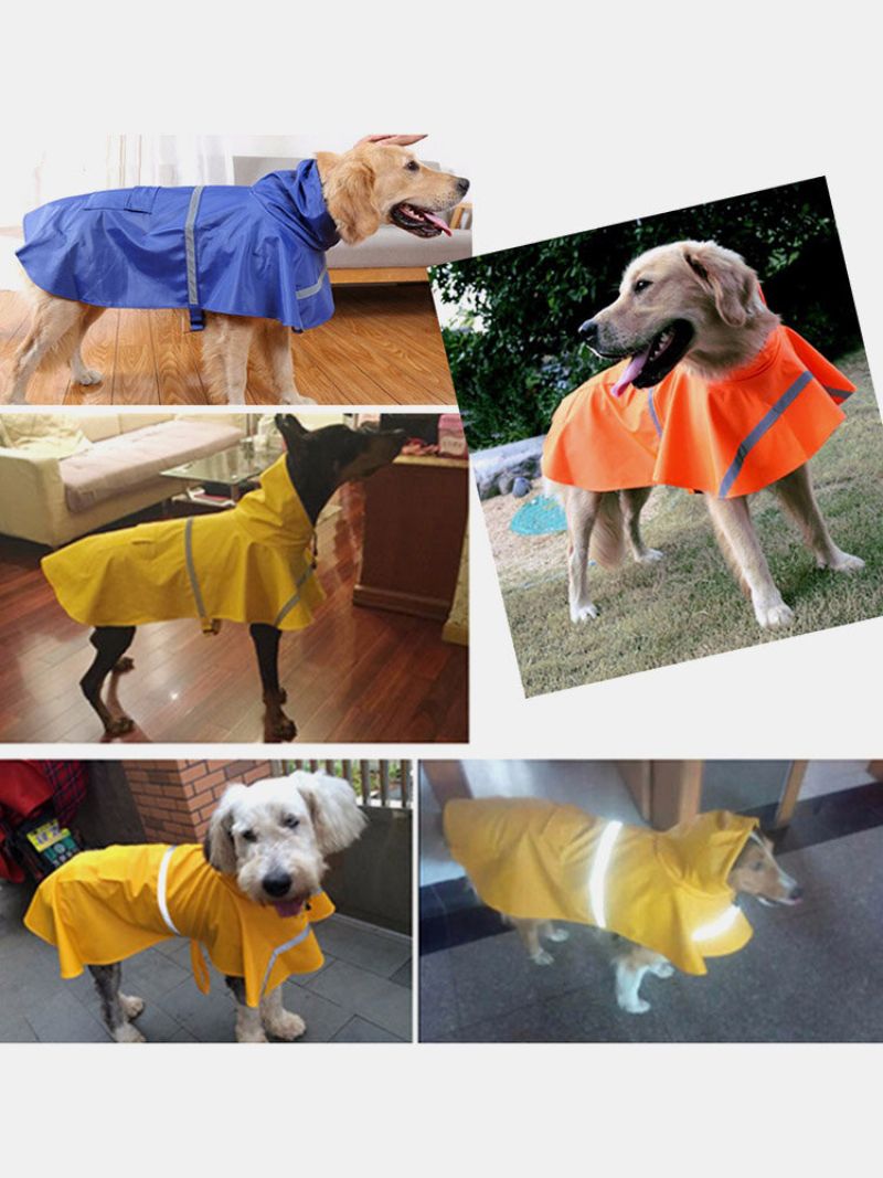 Sm Dog Raincoat Leisure Vodootporna Lagana Reflektirajuća Kišna Jakna S Kapuljačom Za Male Srednje Velike Pse