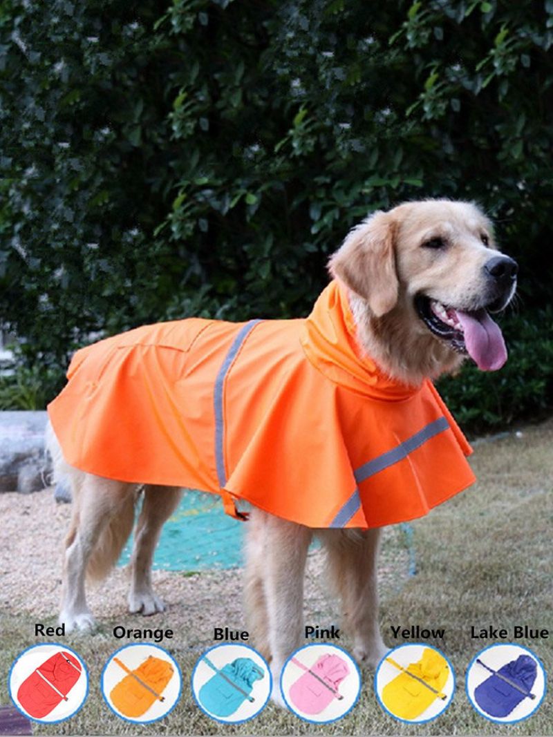 Sm Dog Raincoat Leisure Vodootporna Lagana Reflektirajuća Kišna Jakna S Kapuljačom Za Male Srednje Velike Pse