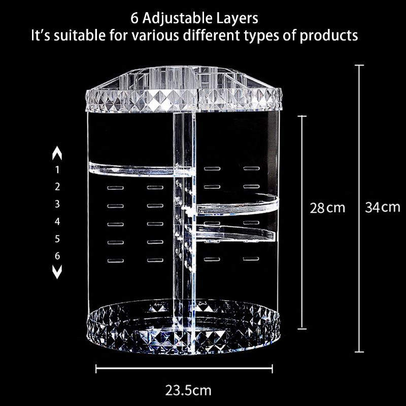 6 Podesivih Slojeva Organizator Šminke Rotirajuća Kutija Za 360 Stupnjeva Poklon S Kozmetikom Ruževi Za Usne Pladanj Za Izlaganje Parfema