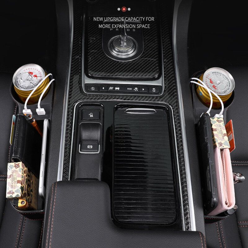 Auto Seat Gap Kutija Za Pohranu Usb Punjenje Za Višenamjenski Kožni Držač Za Čašu Vode Za Automobil