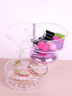 Četveroslojna Rotirajuća Kutija Za Nakit Otporna Na Prašinu Za Pohranu Kozmetike
