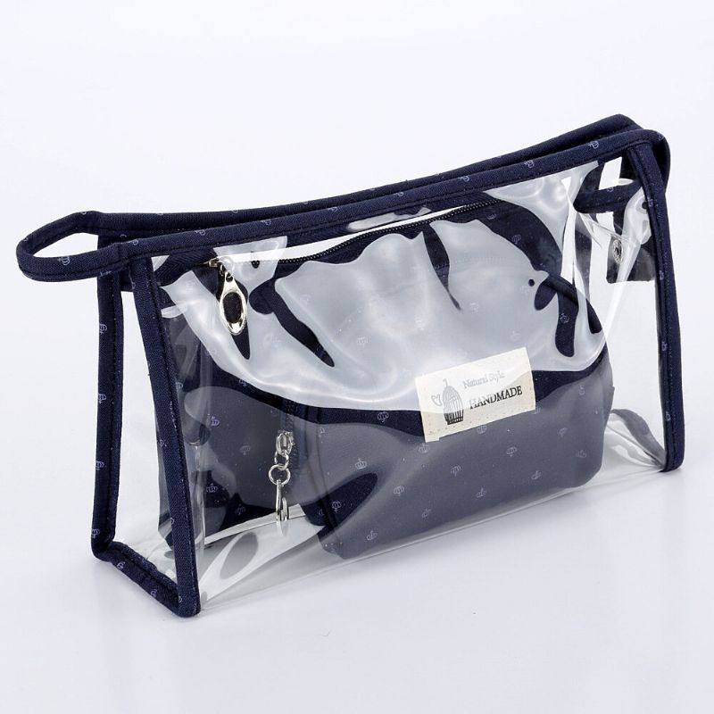 Prozirna Pvc Trodijelna Kozmetička Torbica Crown Cosmetic Bag