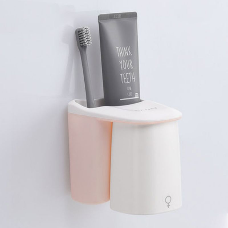 Set Magnetskih Upijajućih Šalica Za Grgljanje U Kućanstvu Jednostavan Stil Za Ispiranje Usta Polica Za Šalice Za Male Obitelji I Ljubitelje Za Pranje Zubi